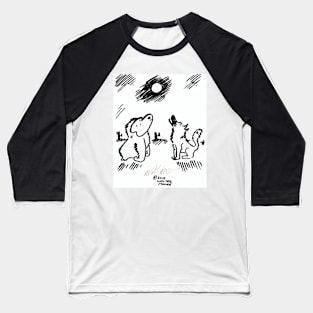 Ape and Wolf Howl at Moon Baseball T-Shirt